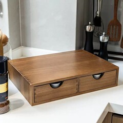 木製コーヒーカプセル引き出し収納棚コーヒーマシンベーススタンド家庭用分格茶バッグ収納棚
