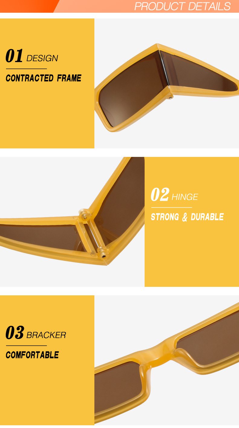 Personalised Small Box Sunglasses Punk Style Mercury Lens_voghion.com