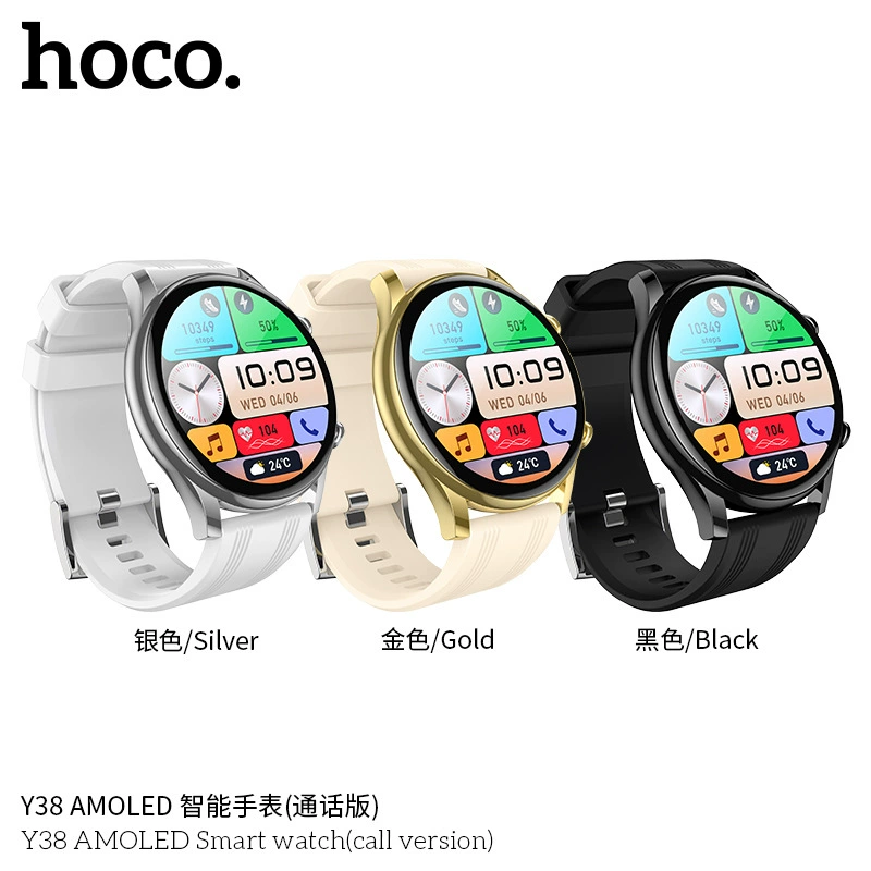 HOCO/ Y38 AMOLED умные часы (с функцией звонков), поддержка 21 языка