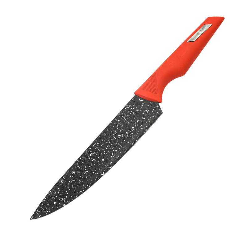 Yangjiang cuchillo de cocina Comercio exterior cuchillo de cocina de acero inoxidable mango de acero rojo estrellado de doble cara de succión cuchillo único regalo