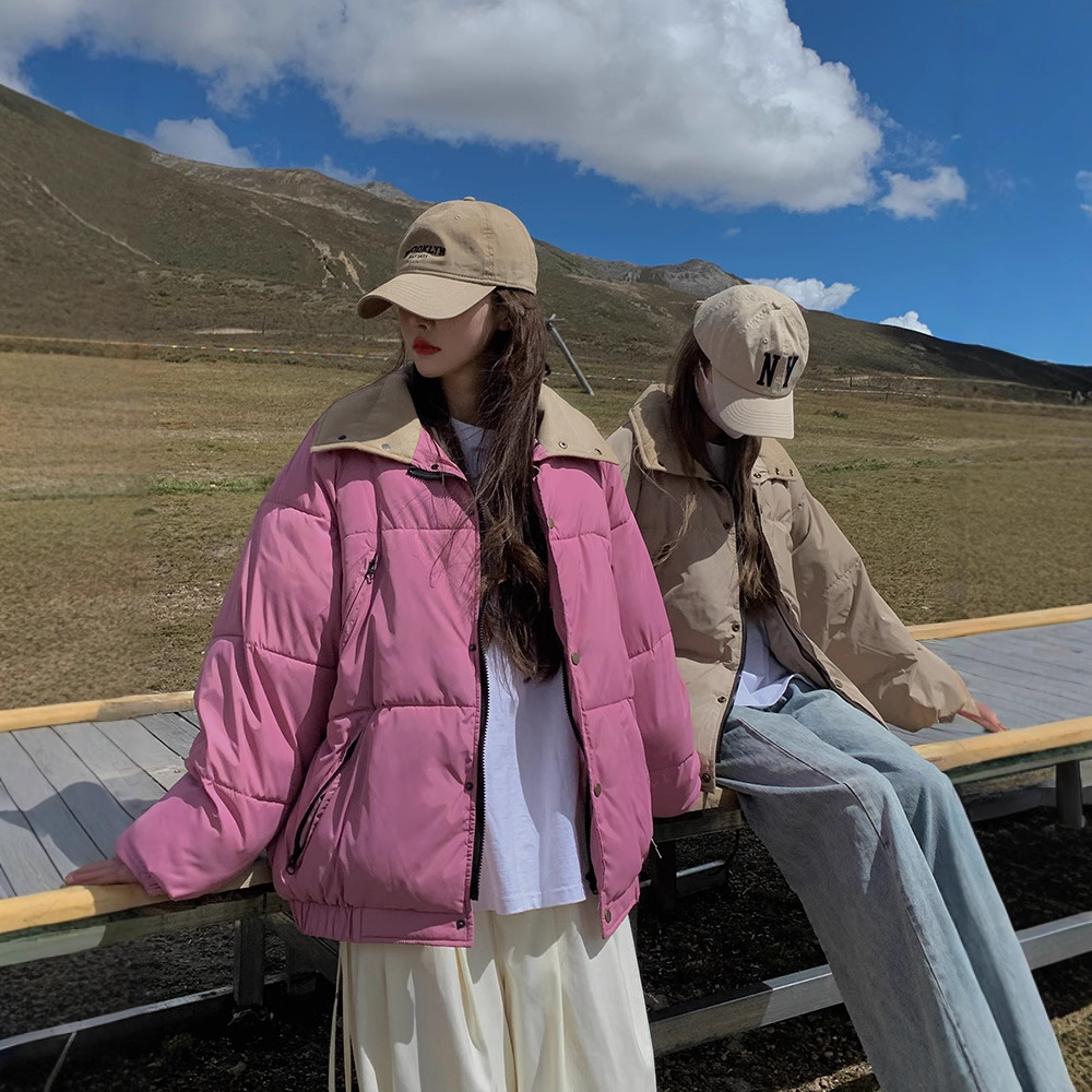 Ropa de algodón para mujeres 2025 invierno nuevo estilo coreano inns algodón cuello corto grueso chaqueta de pan de estudiantes image 5