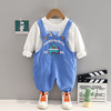 Set for boys, children's clothing, denim overall, trousers, 2023, western style, autumn, wholesale