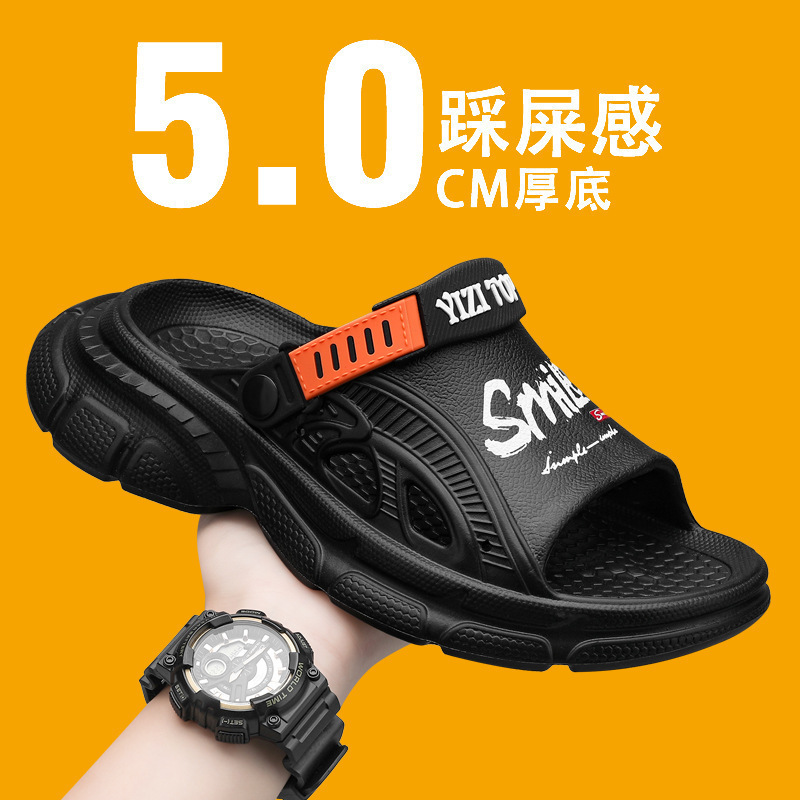 2024 nuevas zapatillas para hombres de verano tendencia de usar al aire libre sensación de mierda juvenil sandalias de playa de doble propósito