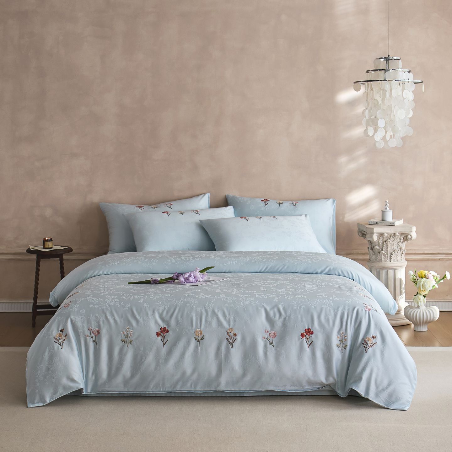 New Class a 100S Cotton Jacquard Embroider Series Gardenia Letter Classy Elegant Not Easy to Fade Shipped from Nantong