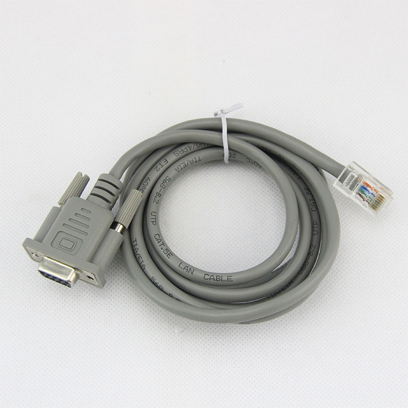 DB9母头COM口连接线RS232串口线 RJ45转DB9网络交换机线