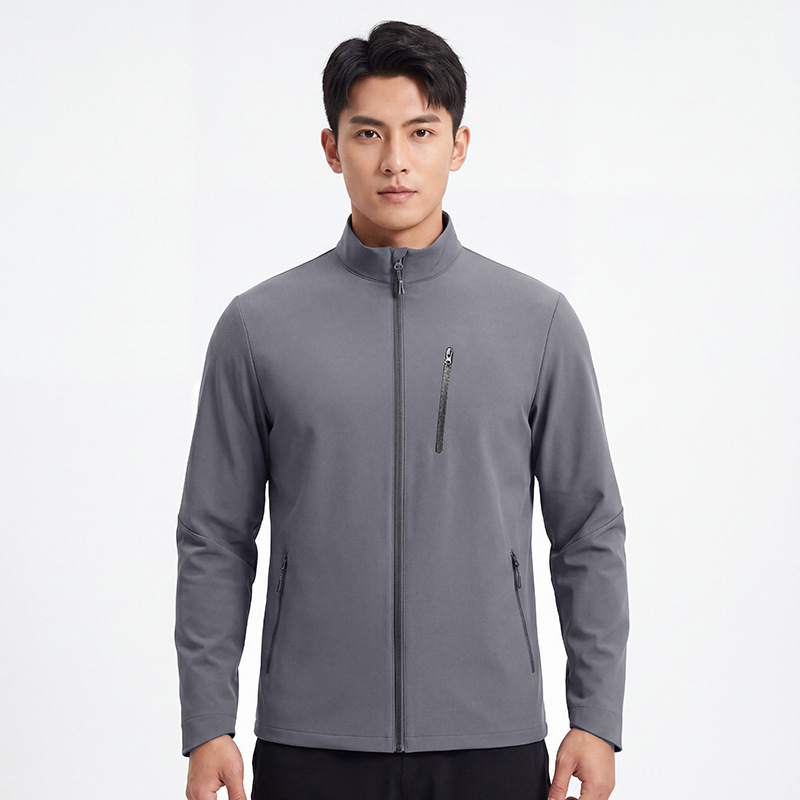 Cross-border best-selling autumn and winter new soft shell jacket, nylon four-way stretch jacket, sports casual jacket, warm windbreaker