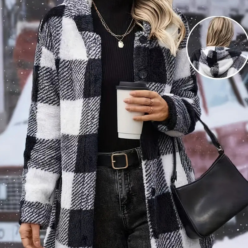 2026 Autumn and Winter New Products Amazon Temu Cross-Border European and American Style Casual Long Coat Teddy Bear Jacket with Hood