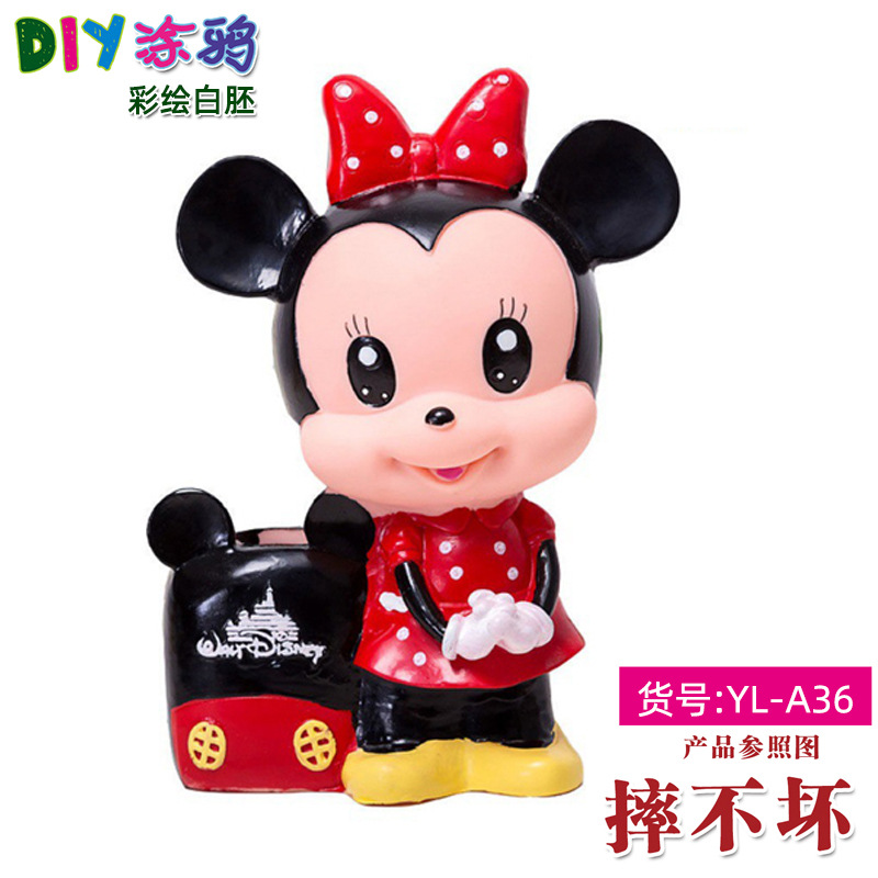 Gran vinilo yeso muñeca embrión blanco al por mayor puntada alcancía gran puntada artesanal DIY colorear blanco