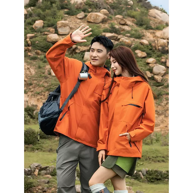 冲锋衣男女三合一春秋冬外套潮牌保暖防水透气户外登山服运动风衣