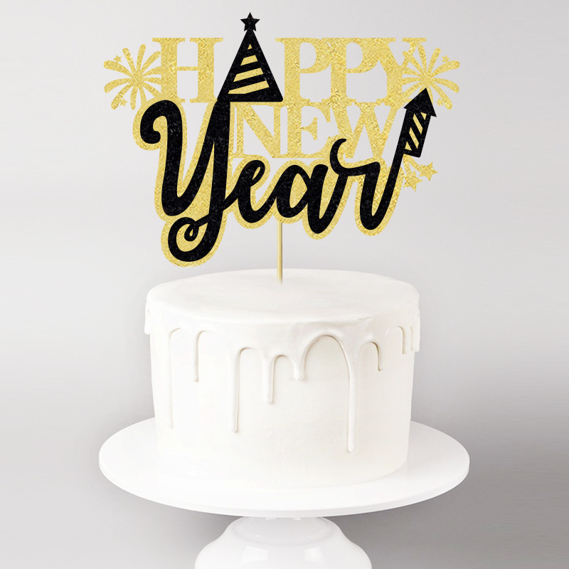 2025 Happy new year fireworks cake insert New Year Spring Festival party decoration plug in_voghion.com