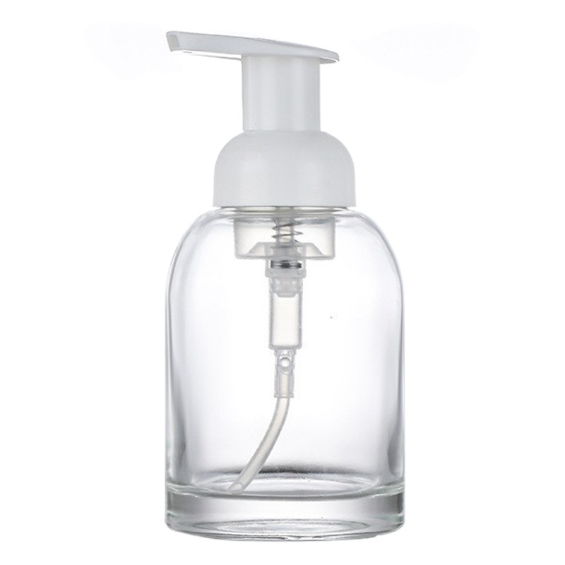 Venta al por mayor 375ml mousse espuma botella 250ml desinfectante de manos botella de espuma tipo de prensa de vidrio sub-botella burbujeador
