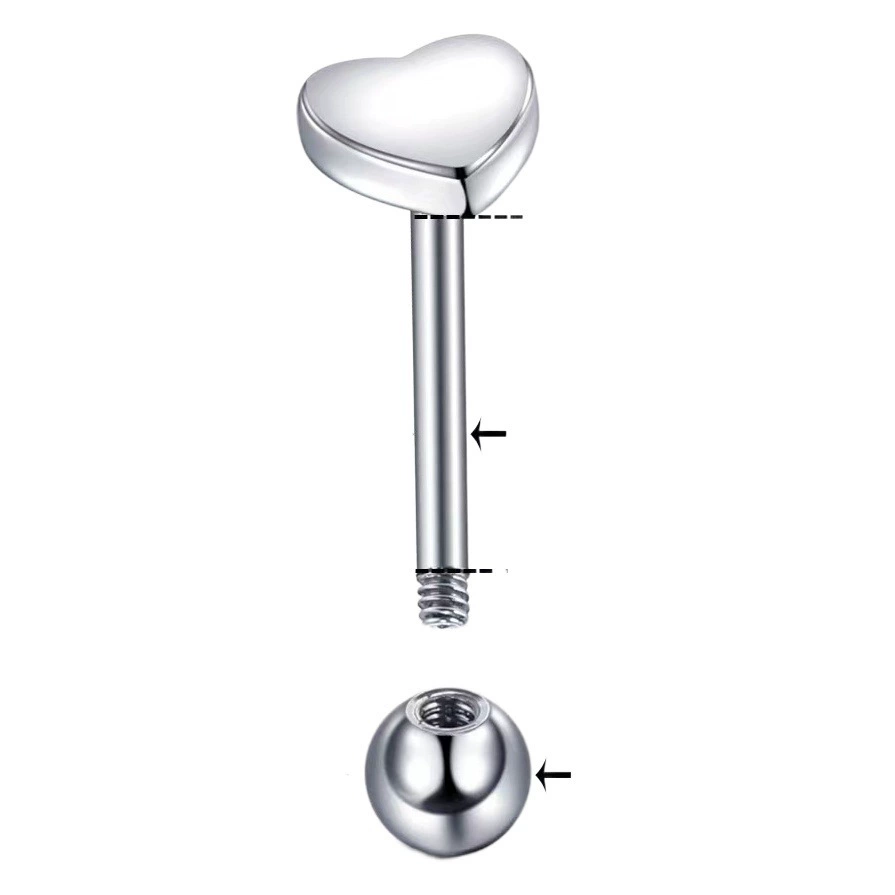 Фабрика прямой нержавеющей стали в форме сердца язык ногтей личности моды