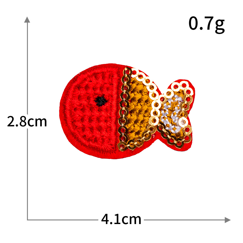 Bordado por computadora de tamaño pequeño, abeja, mariposa, pez, velero, bordado, pegatinas de tela, ropa sin costura, parches rotos, accesorios de ropa