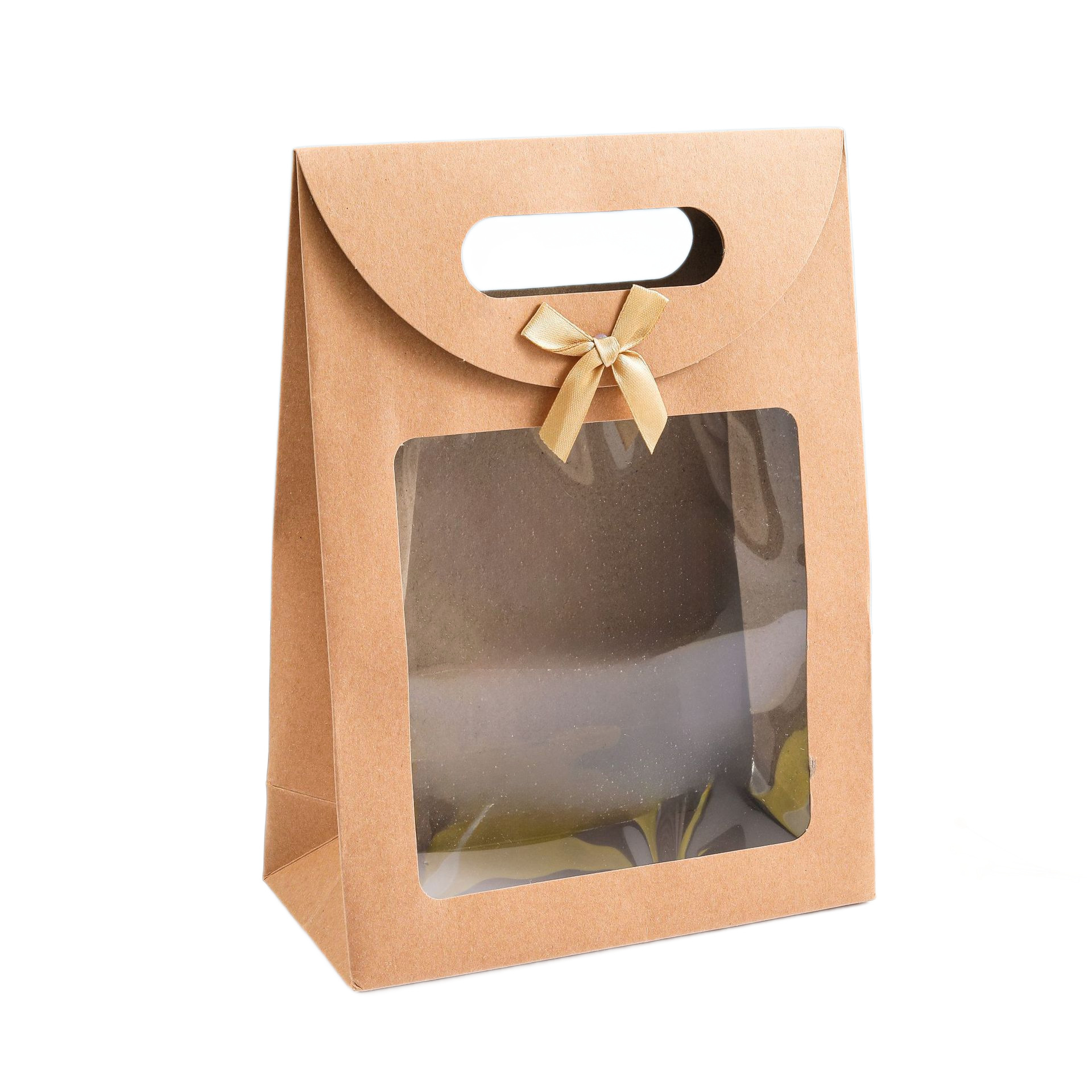 Navidad abre la ventana con lazo y solapa, el escaparate es transparente, estilo ins, el novato de xiaoqing lleva la bolsa de regalo.