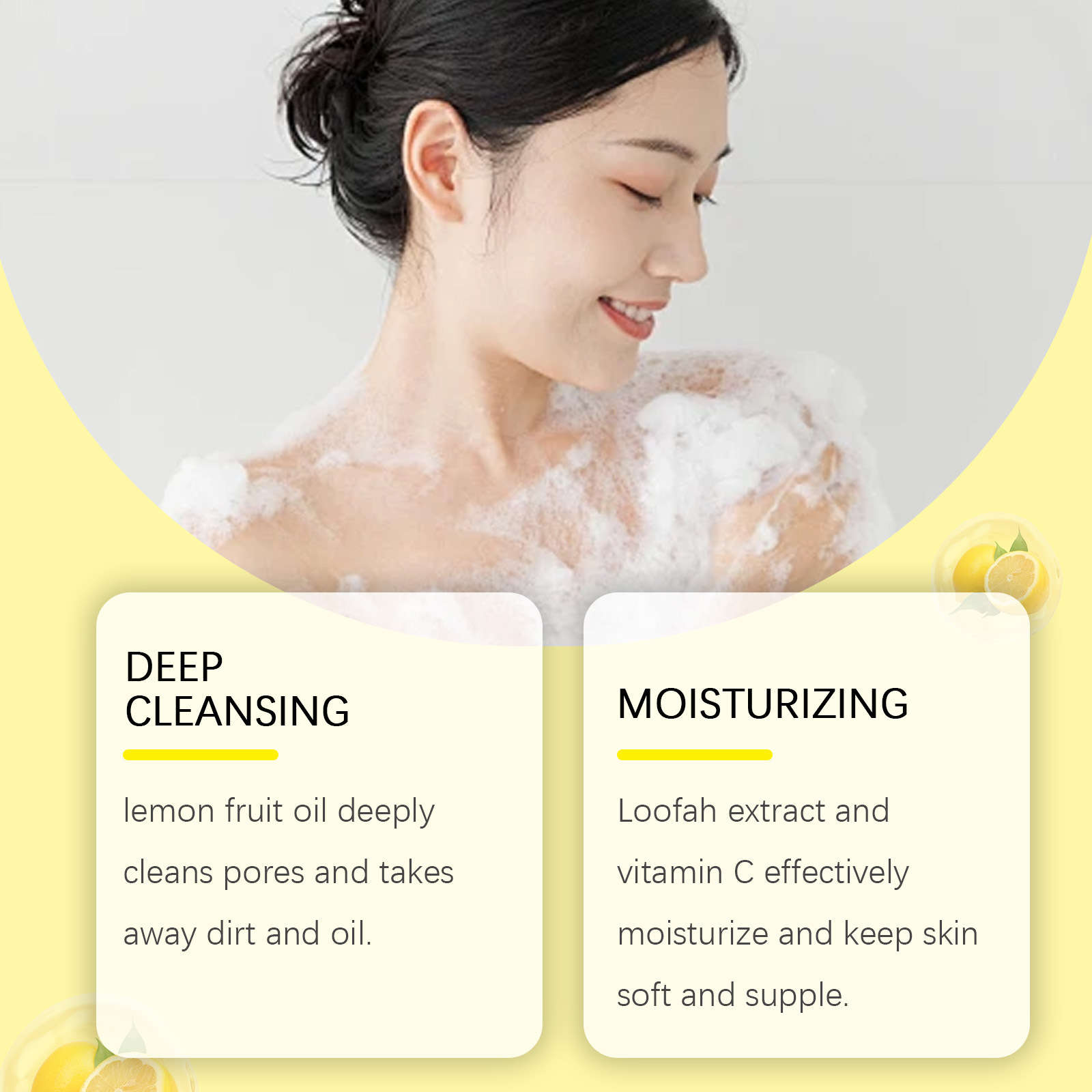 Loofah Lemon Essential Oil Soap, Gently Cleansing Body Skin Refreshing Care Soap_voghion.com