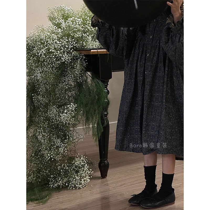 女童连衣裙儿童裙子长袖碎花春秋装2025新款大童洋气时髦森系长裙|undefined