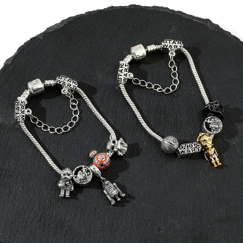 Star Wars themed pendant beads DIY bracelet electroplated color-retaining movie and TV merchandise accessories wholesale Star Wars themed pendant beads DIY bracelet electroplated color-retaining movie and TV merchandise accessories wholesale