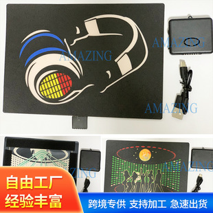 Cross-Border Soft Luminous Clothing El Cold Light Sheet Printed Luminous Led T-Shirt Flexible Sheet Creative Lighting