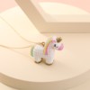 Children's accessory, cartoon necklace, three dimensional painted resin, new collection, European style, unicorn