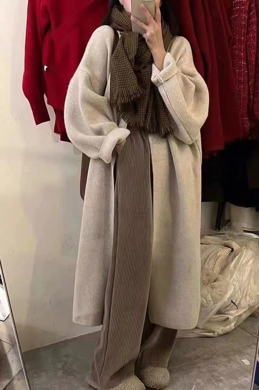 欧洲站慵懒风加长款毛衣开衫女秋冬新款大码宽松显瘦外穿大衣女|undefined