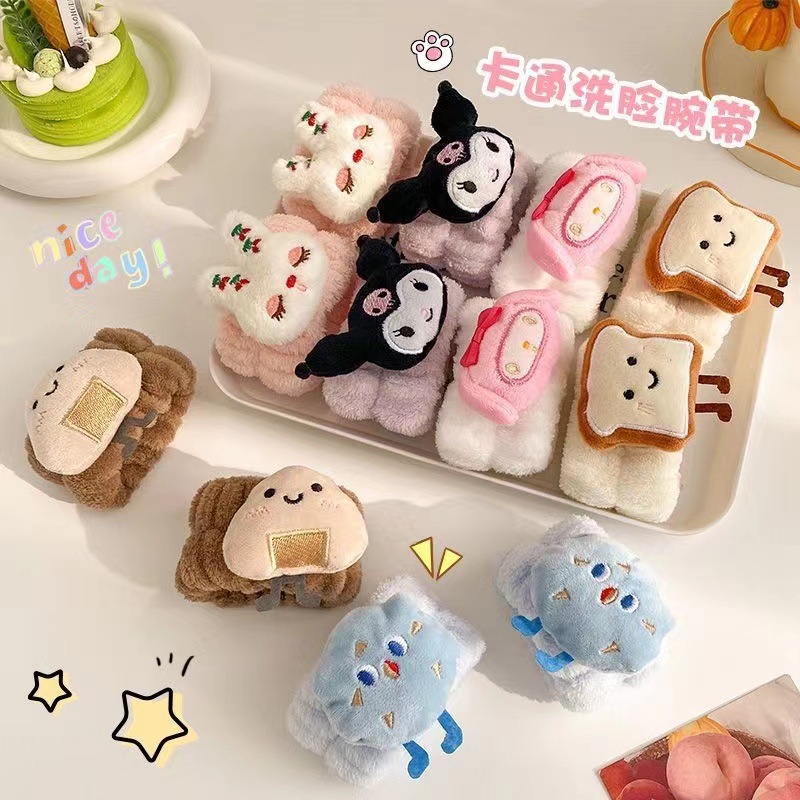 Nuevo producto de dibujos animados muñequera especial para lavar felpa lindo oso de dibujos animados lavando la cara muñequera impermeable y absorbente