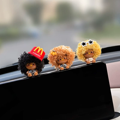 2026 New Car Ornaments Kitty Car Dashboard Display Screen Interior Decorations Cute Female Influencer Style