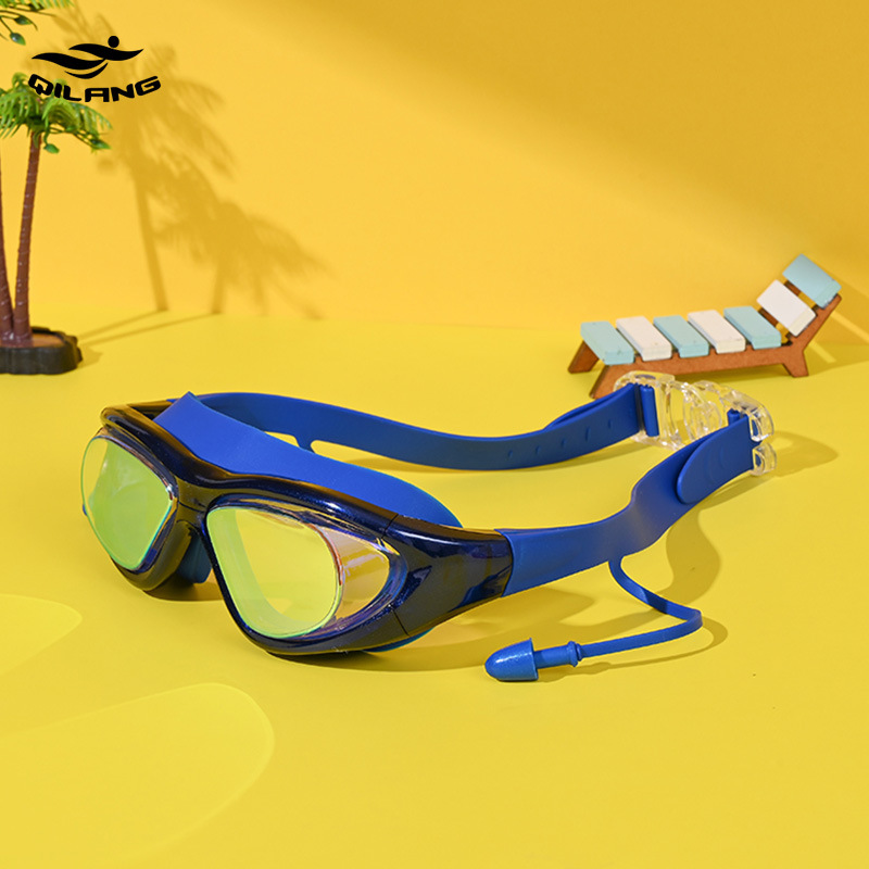 Lentes de natación para adulto con tapones para oídos de PC antivaho para natación