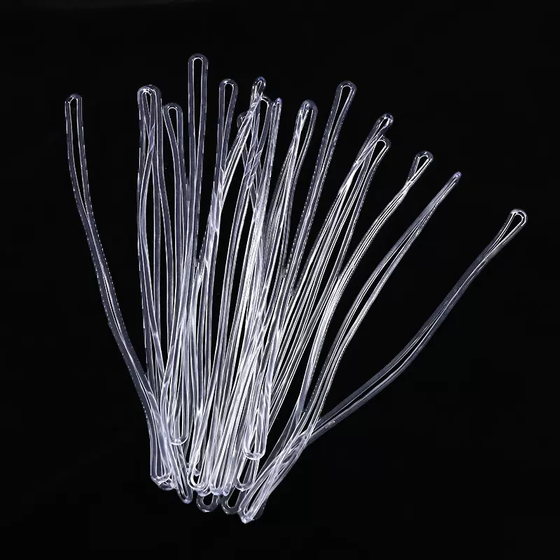 厂家批发17cm 15cm各种规格pvc塑料行吊牌绳李牌绳子透明塑料挂绳