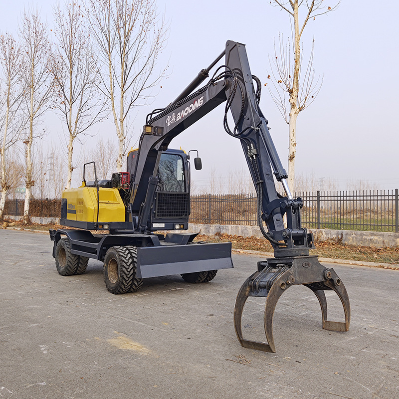 二手95轮式抓木机宝鼎95原车抱爪