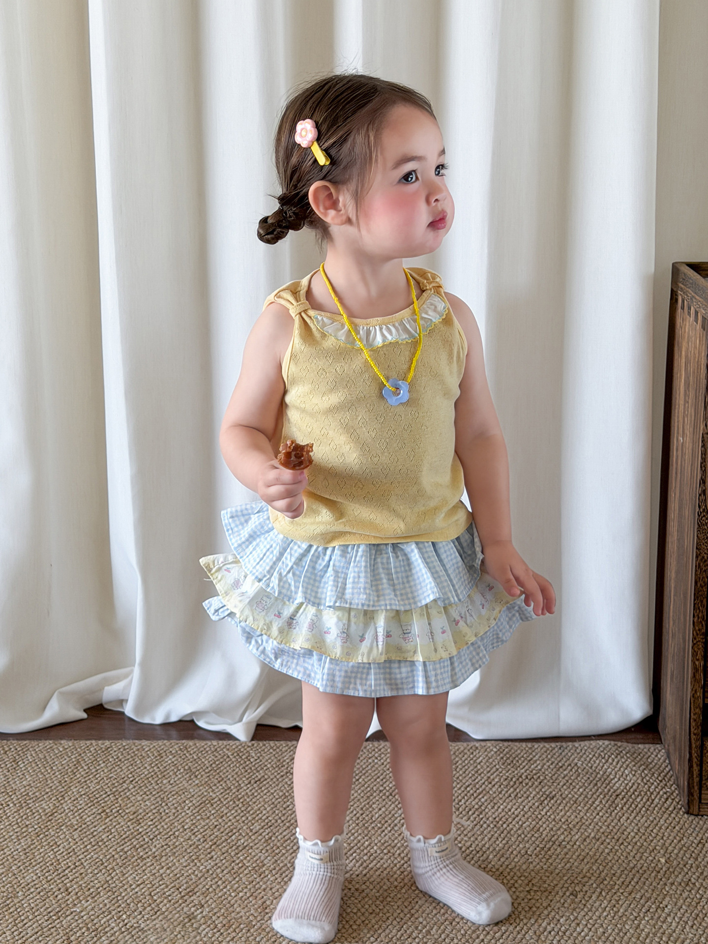 Caña de azúcar de pera ropa infantil niñas falda de torta de verano delgada 2026 vestido de pastel de niños clase A vestido corto bebé