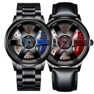 Racing Caliper Trendyy Business Steel Belt Watch Personalized Black Wheel Hub Men's Belt Watch in Stock