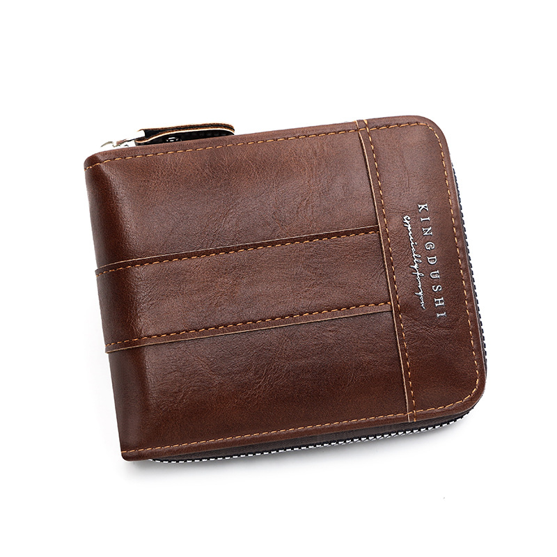 Europa y América retro hombre corto bolso de brazaleta de gran capacidad multi-tarjeta bisagra bolso de tarjetas de hombre bolso de cambio