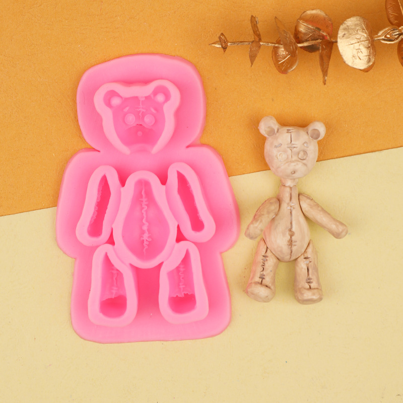 Oso de dibujos animados aromaterapia yeso decoración hecha a mano DIY pastel de chocolate fondant accesorios de decoración