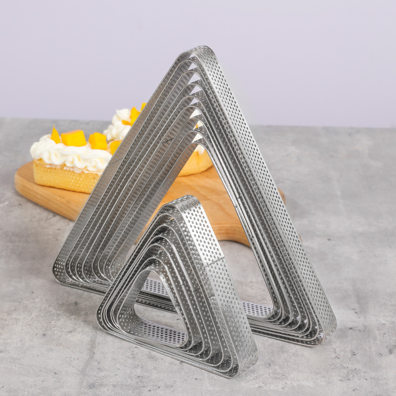 304 stainless steel triangle mousse ring punching Tower ring baking utensils cheese tart ring creative cake mold