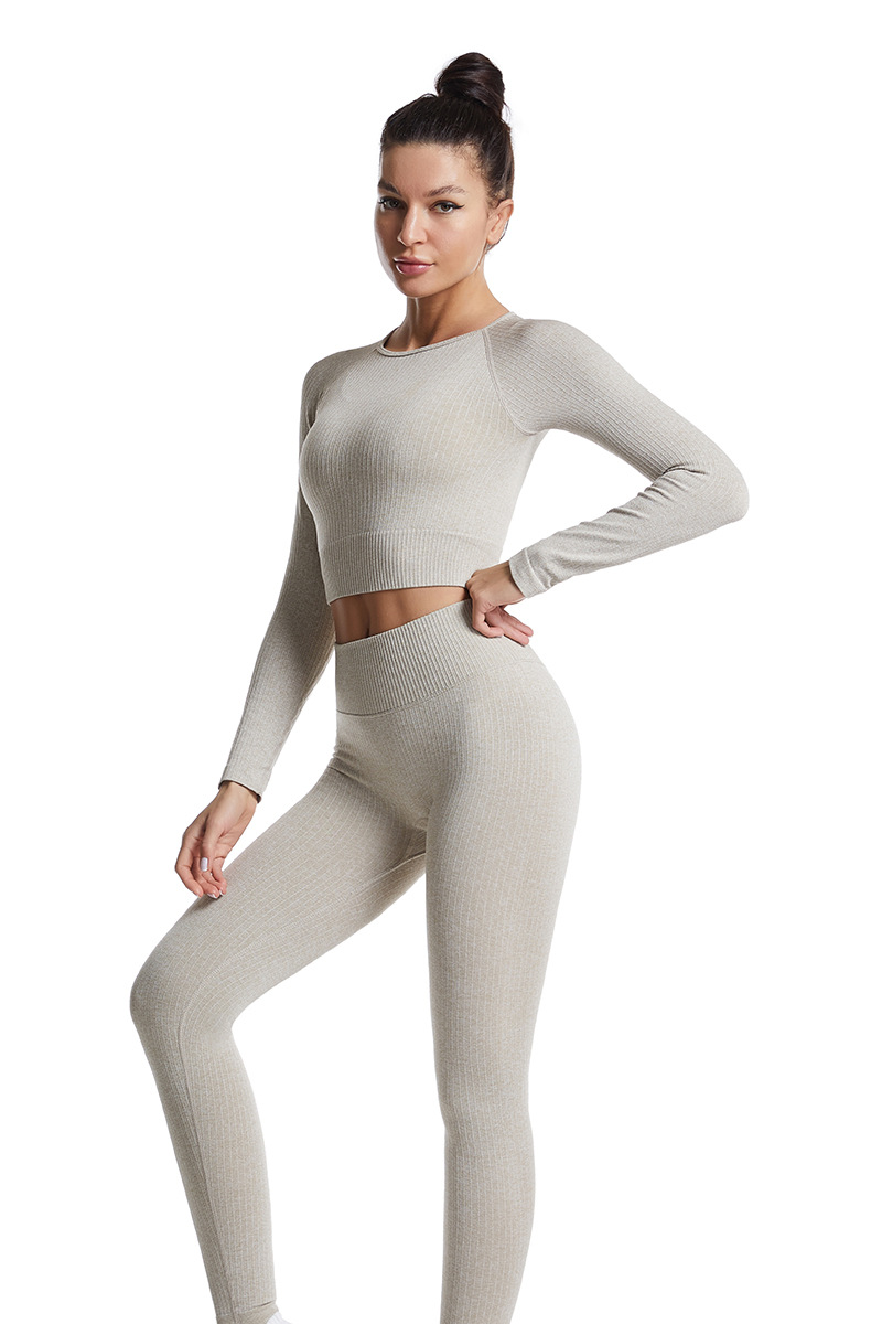 Sports Solid Color Nylon Round Neck Tracksuit Leggings display picture 11