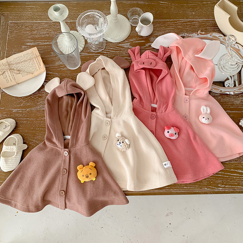 0-2 baby cloak poncho going out spring and autumn windproof outer shawl baby girl princess newborn baby coat