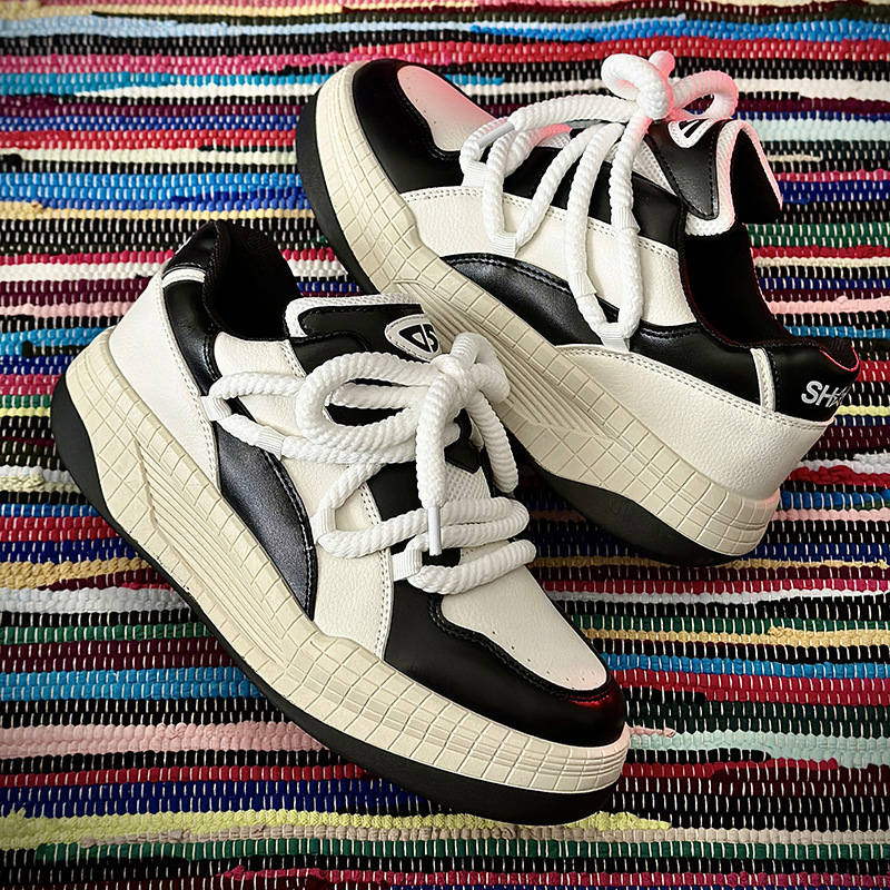 Herrenschuhe Nischendesign schwarze Kriegerbrotschuhe Herren lässig neue nationale Trendmarke Papaschuhe Skateboardschuhe_voghion.com