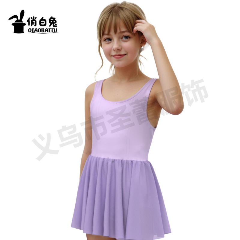 クロスボーダー夏の女の子のダンス服中国舞踊試験練習服クローズドクロッチシフォンプリンセスラインベストドレス|undefined