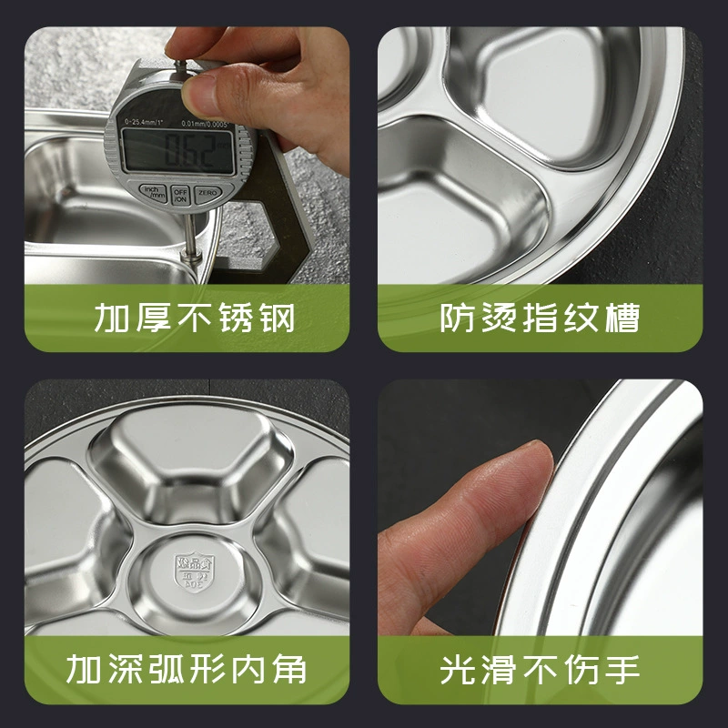 Dinner plate stainless steel for children and adults, school lunch box