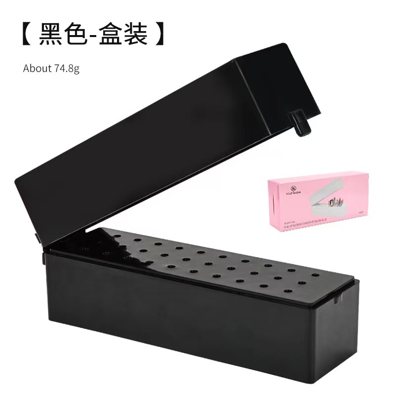 Manicura molienda cabeza caja de almacenamiento manicura molienda cabeza caja de limpieza polvo pantalla caja manicura caja de almacenamiento colección de herramientas