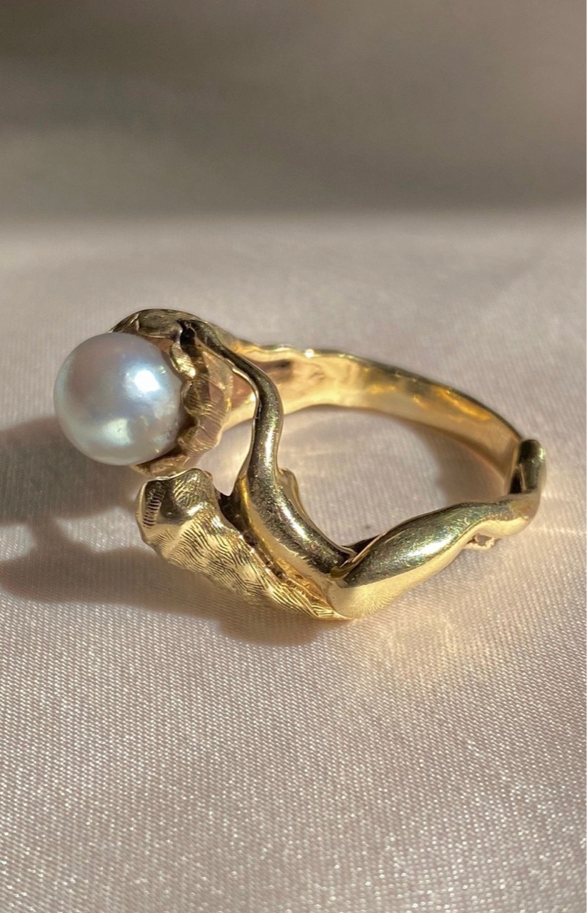 Geometric Pattern Women's Gender Inlay Design Wholesale Jewelry IG Style Simple Style Geometric 304 Stainless Steel Pearl 18K Gold Plated Inlay Rings