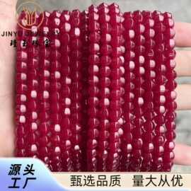天然红刚玉六角珠 红宝石切面六角散珠子DIY珠串饰品配件隔珠批发