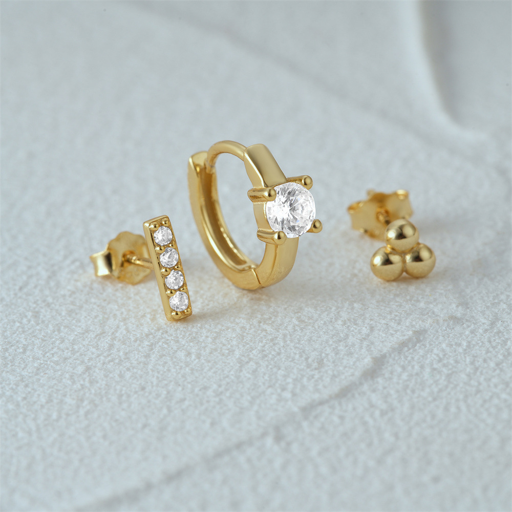 3g Weight Hoop Earrings, Ear Studs Classification 1 Set Quantity Daily Occasion 925 Sterling Silver Material Star, Butterfly Pattern Women's Gender Plating Design Simple Style Style 1 Set 925 Sterling Silver Star Butterfly Hoop Earrings Ear Studs 37