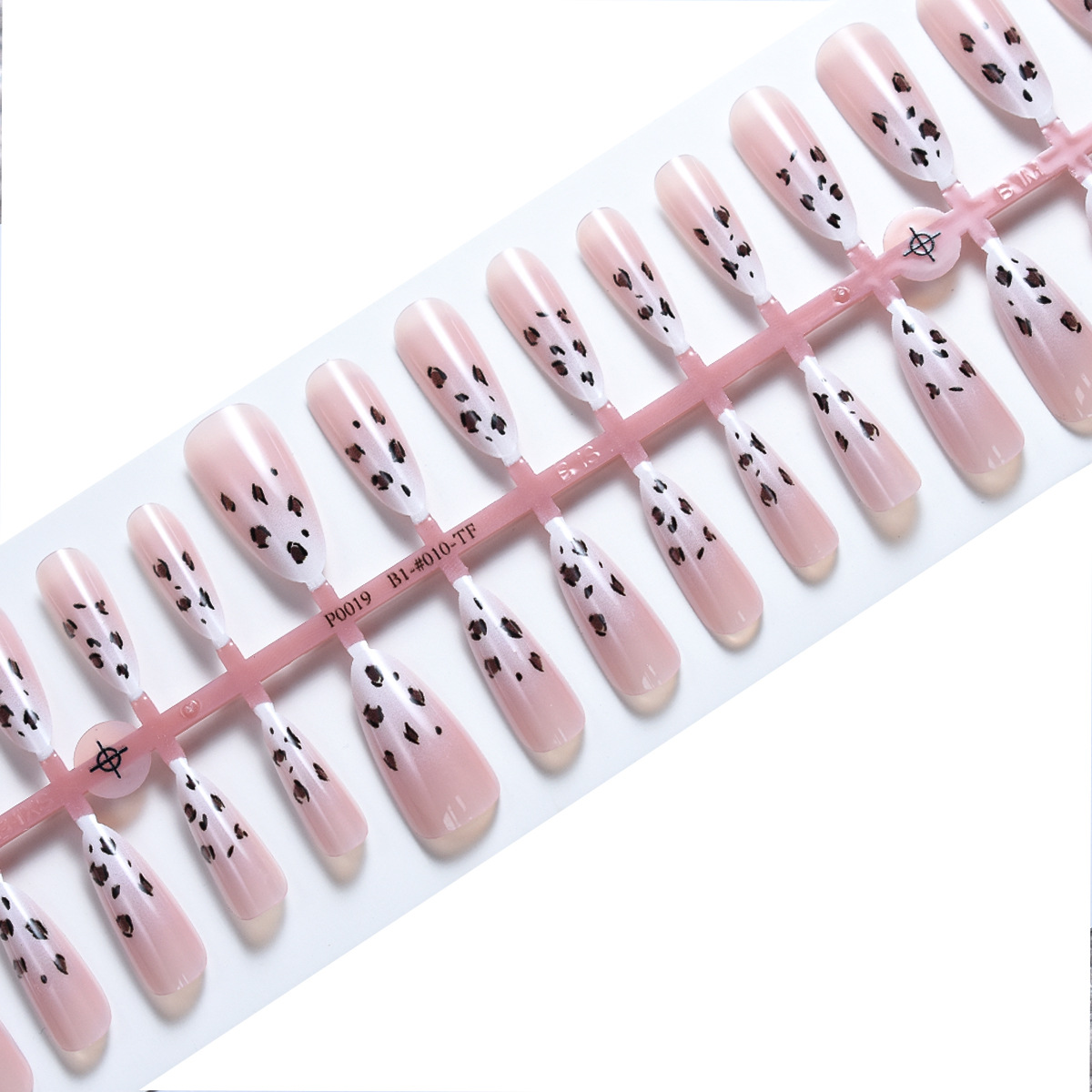 Talla dividida, uñas de uñas con estampado de leopardo francés, estilo ins, uñas prefabricadas francesas sexy, uñas de almendras en contraste