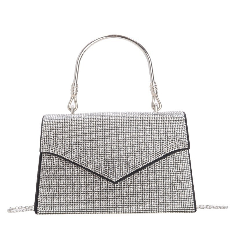 Nuevo cross-border full diamond feel ladies dinner bag, bolso de boda de lujo ligero, bolso de hombro de moda, bolso de noche