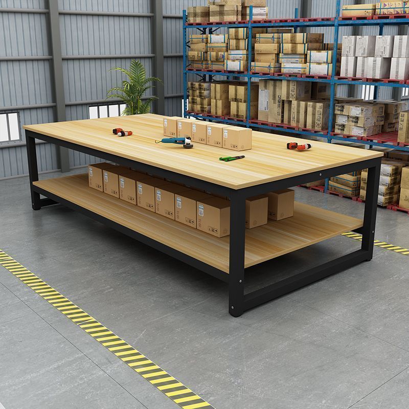 作業台 二層工場テーブル 包装テーブル 長方形包装会議テーブル カッティングテーブル 倉庫包装テーブル 包装テーブル|undefined