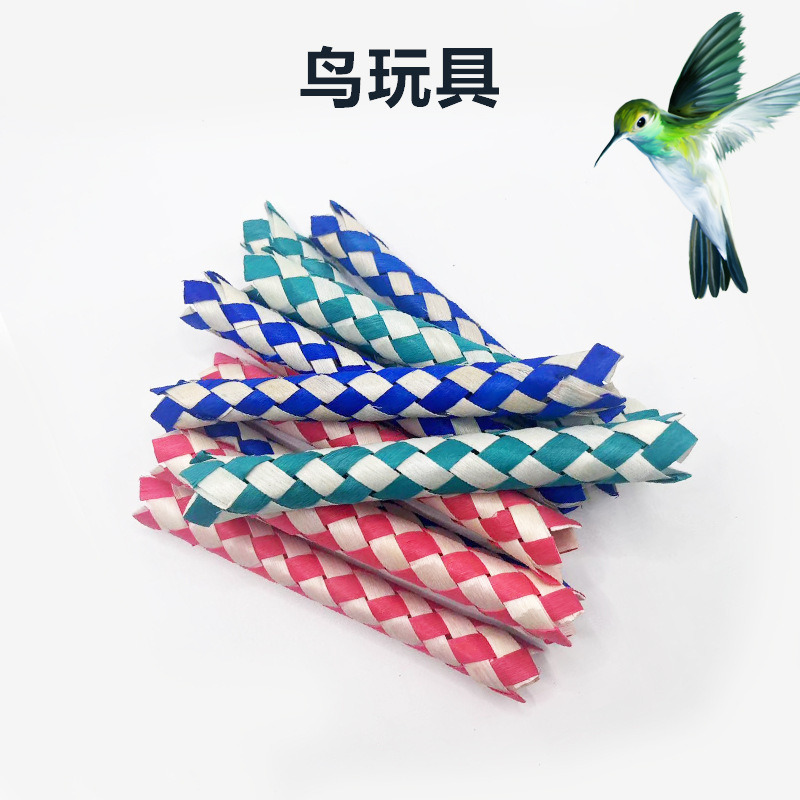 Tubo Trenzado de Juguete para Loros Madera Para Morder, Entretenimiento para Jaulas de Pájaros