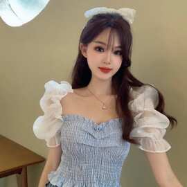 Foreign trade direct selling of short blouse气质时尚短款女装