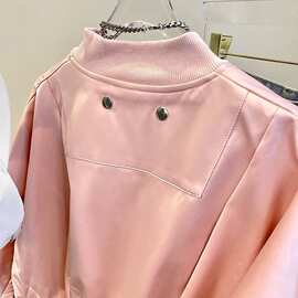 美式新款复古短款宽松拉链设计春季外套棒球春秋情侣休闲立领夹克