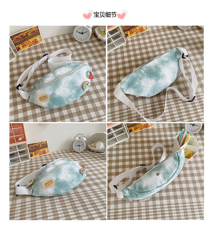 The 2024 new style of Japanese Harajuku trendy single-shoulder bag, a unique tie-dyed girl's chest bag, is fashionable and versatile. It's a single-shoulder crossbody bag undefined